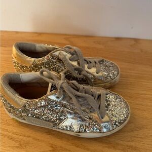 Golden Goose Glitter and Gold Kids Sneakers